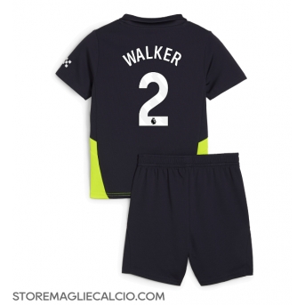 Manchester City Kyle Walker #2 Maglia Gara Trasferta Repliche 2024-25 Bambino Maniche Corte